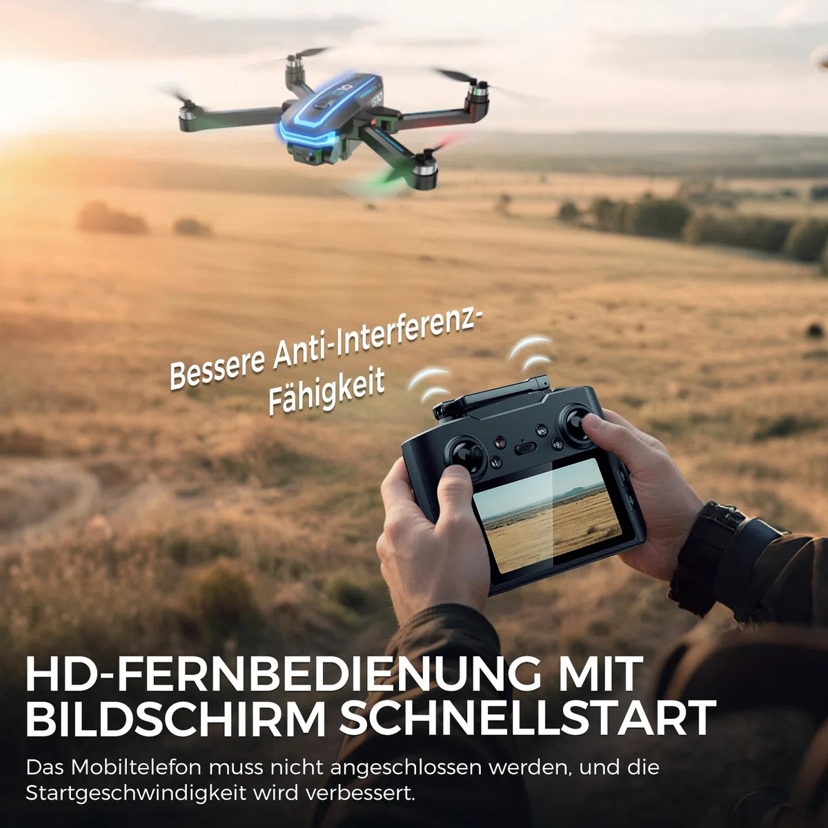 G10 GPS Drohne mit kamera 4K Erwachsene, 5G Drone mit Bildschirmfernsteuerung für Einsteiger und Kinder, RC Quadrocopter die dir folgt, Bürstenloser Motor, GPS Auto Rückkehr, Unter 249 g, C0
