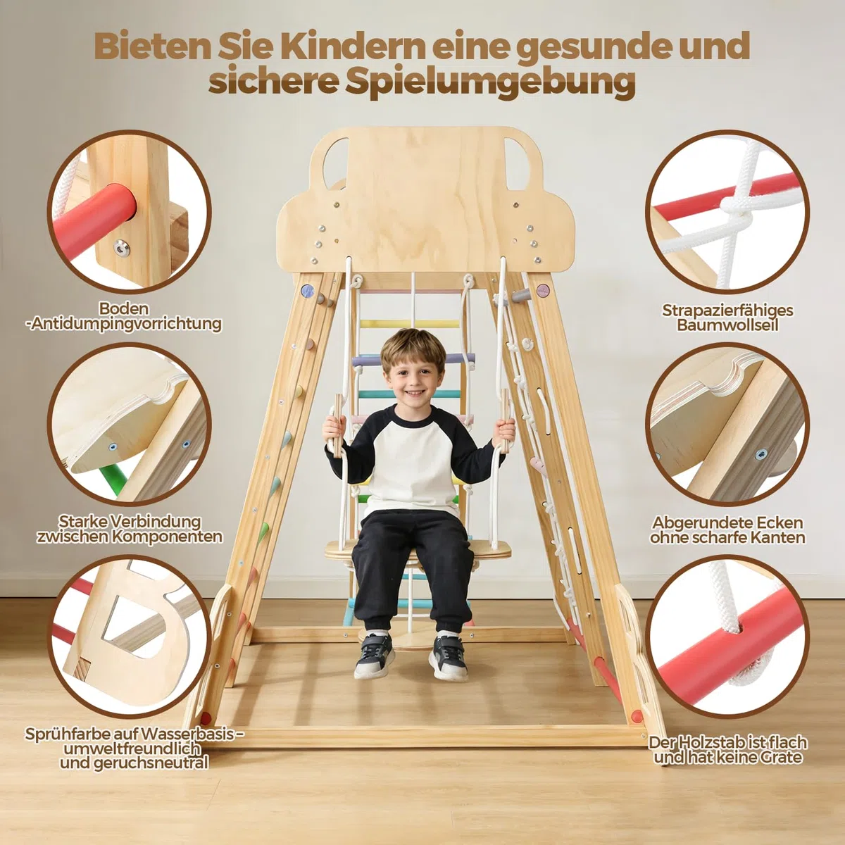 Maxi Klettergerüst Indoor für Kinder, Montessori Indoor Spielplatz