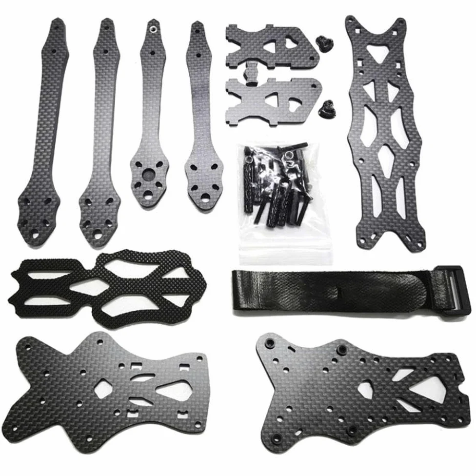 5-Zoll-Carbonfaser-FPV-Drohnenrahmen-Kit, kompatibel mit DC(O3) RC DIY Racing Drone-Ersatzteilen(5inch No Accessory)