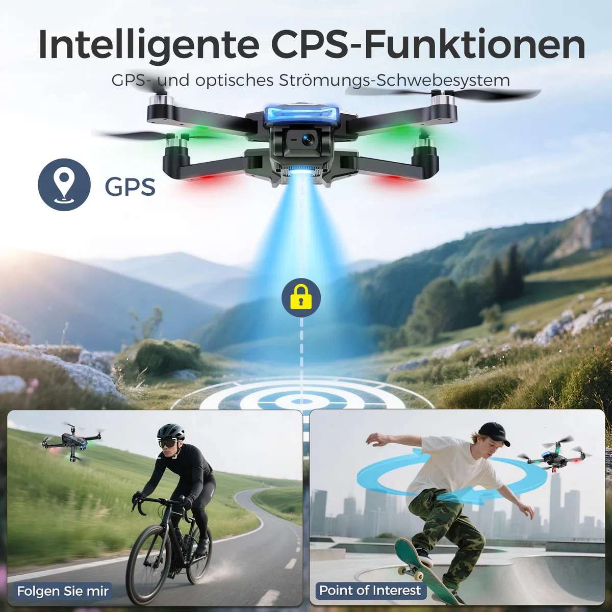 G10 GPS Drohne mit kamera 4K Erwachsene, 5G Drone mit Bildschirmfernsteuerung für Einsteiger und Kinder, RC Quadrocopter die dir folgt, Bürstenloser Motor, GPS Auto Rückkehr, Unter 249 g, C0