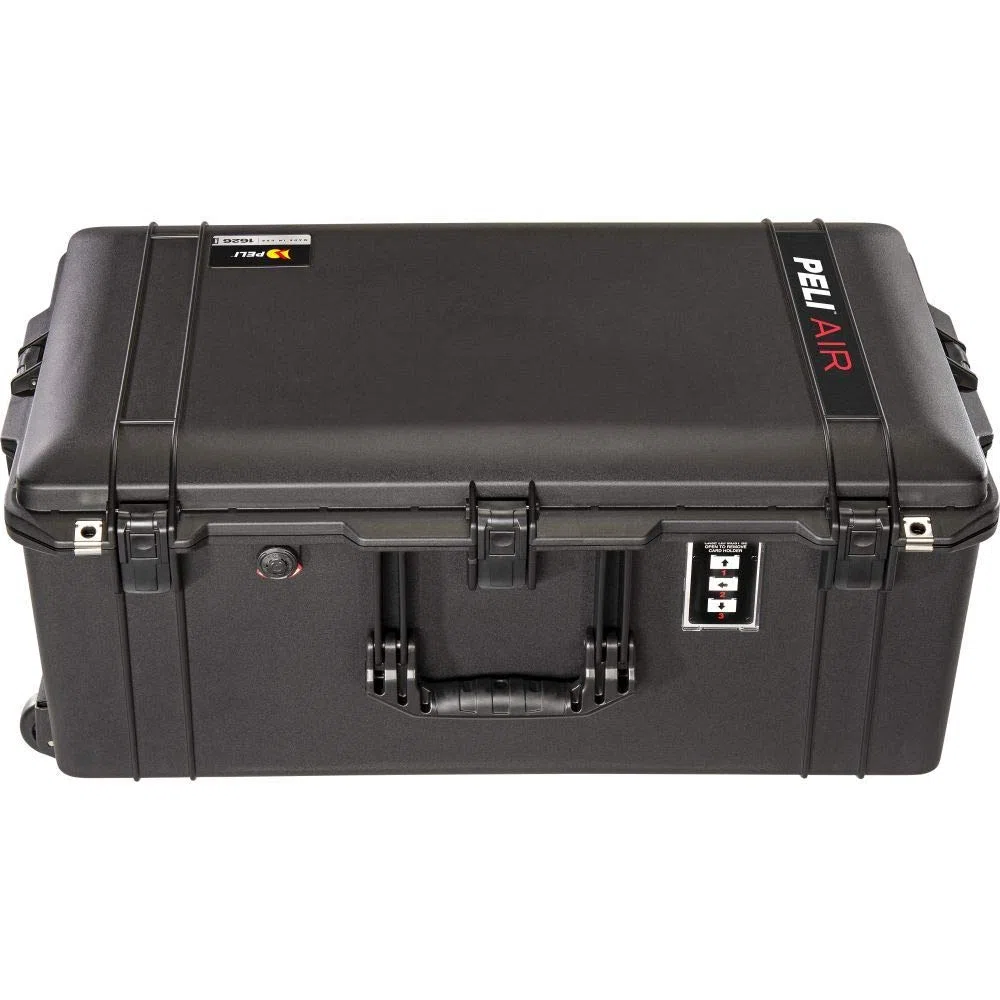 Peli 1626 Air Leichter Langer Koffer mit Rollen für den Transport von Filmausrüstung oder Drohnen, Wasser- und Staubdicht, 76L Volumen, Ohne Schaumstoffeinlage, Farbe: Schwarz