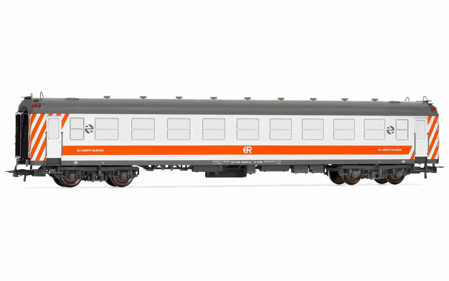 Electrotren HE4030 RENFE, 5000 „Manso“-Wagen, mit altem Balg, „Regionales“-Lackierung, Ep. V-Personenwagen