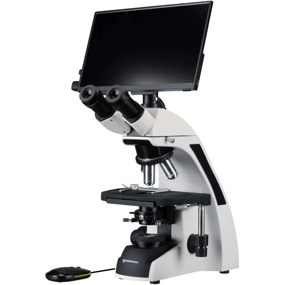 BRESSER Mikroskop Science Infinity mit Kameras? MikroCam PRO HDMI Autofocus und MINI HDMI Full HD (13,3") Display
