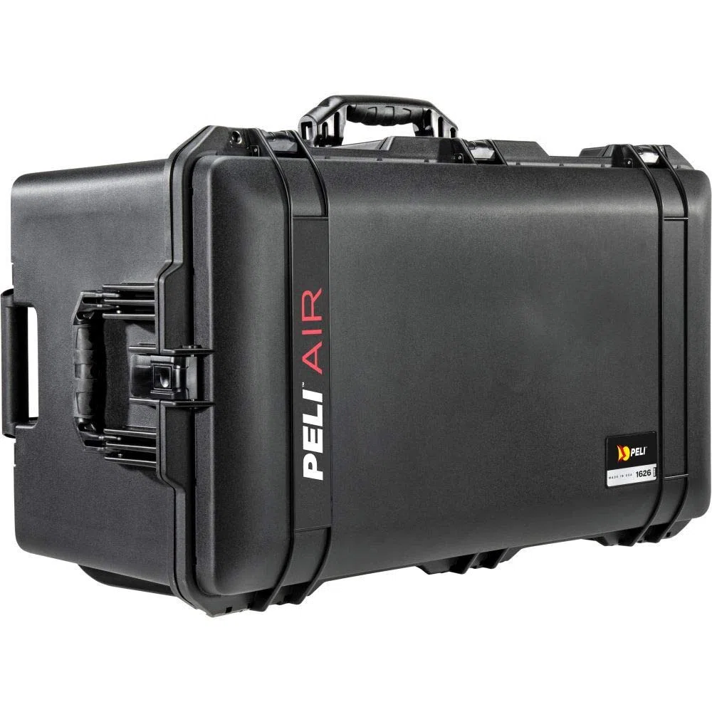 Peli 1626 Air Leichter Langer Koffer mit Rollen für den Transport von Filmausrüstung oder Drohnen, Wasser- und Staubdicht, 76L Volumen, Ohne Schaumstoffeinlage, Farbe: Schwarz