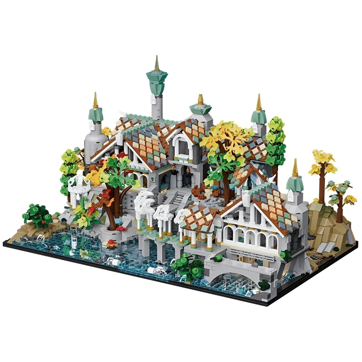 Fantasy Elfen Schloss Bausatz,Mittelalterliche Riverside Palace Architektur