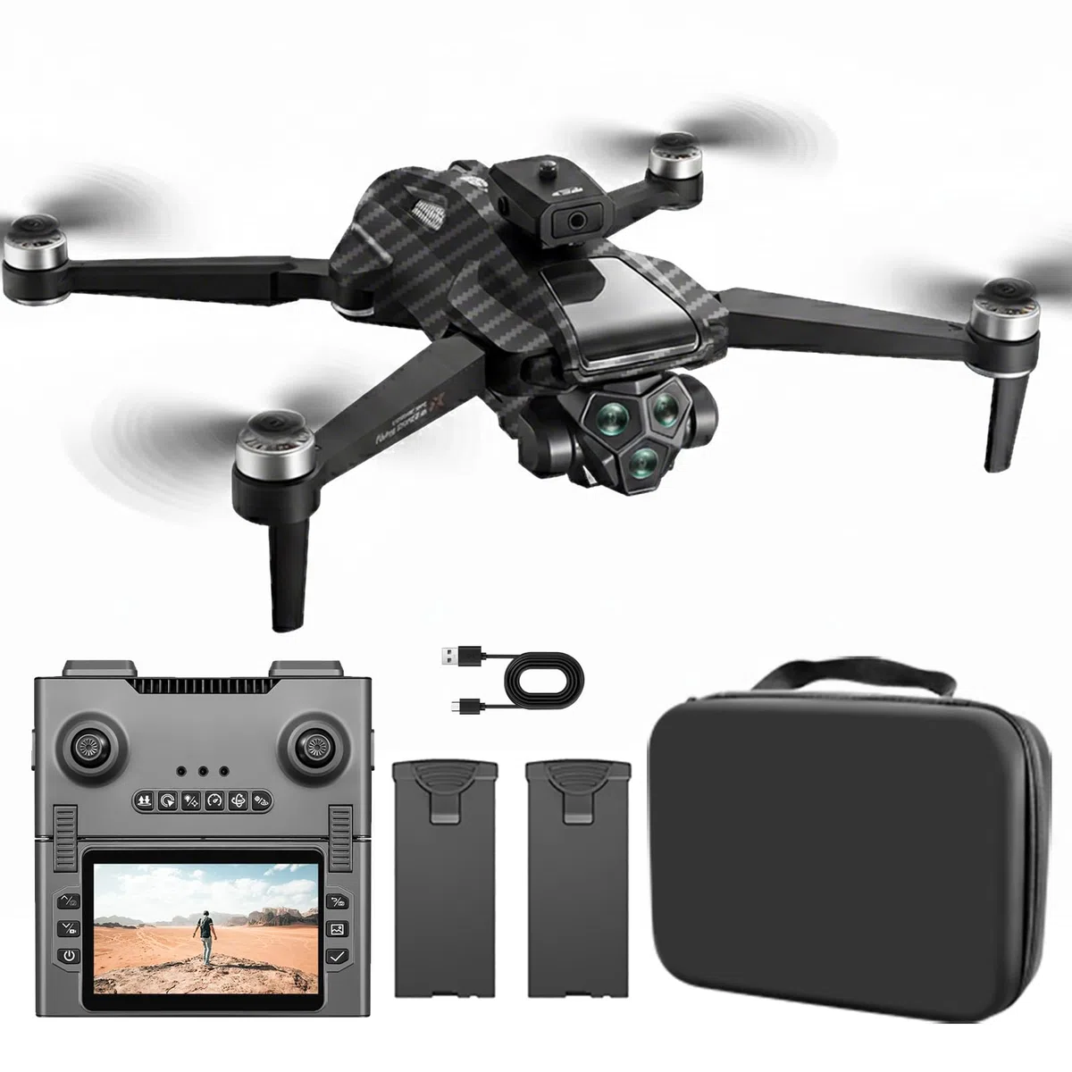 Kameradrohne Brushless mit 4,5 Zoll Display Fernbedienung Faltbar