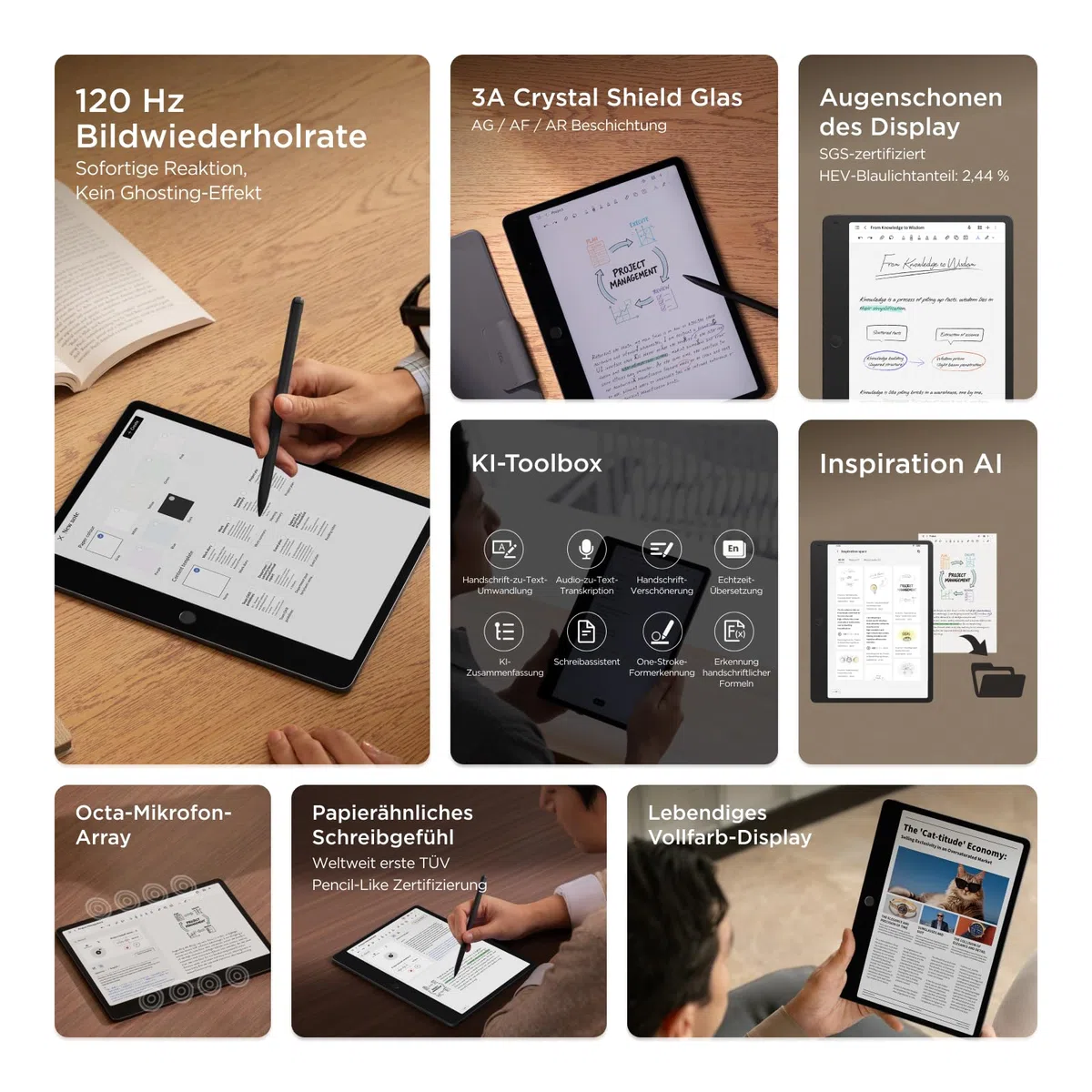 TCL Note A1 NXTPAPER Tablet | 11,5" NXTPAPER Pure Display | 3A Crystal Shield Glas | AI-Toolbox | 16,7 Millionen Farben Display | Papierähnliches Schreiben | Inspirationsraum