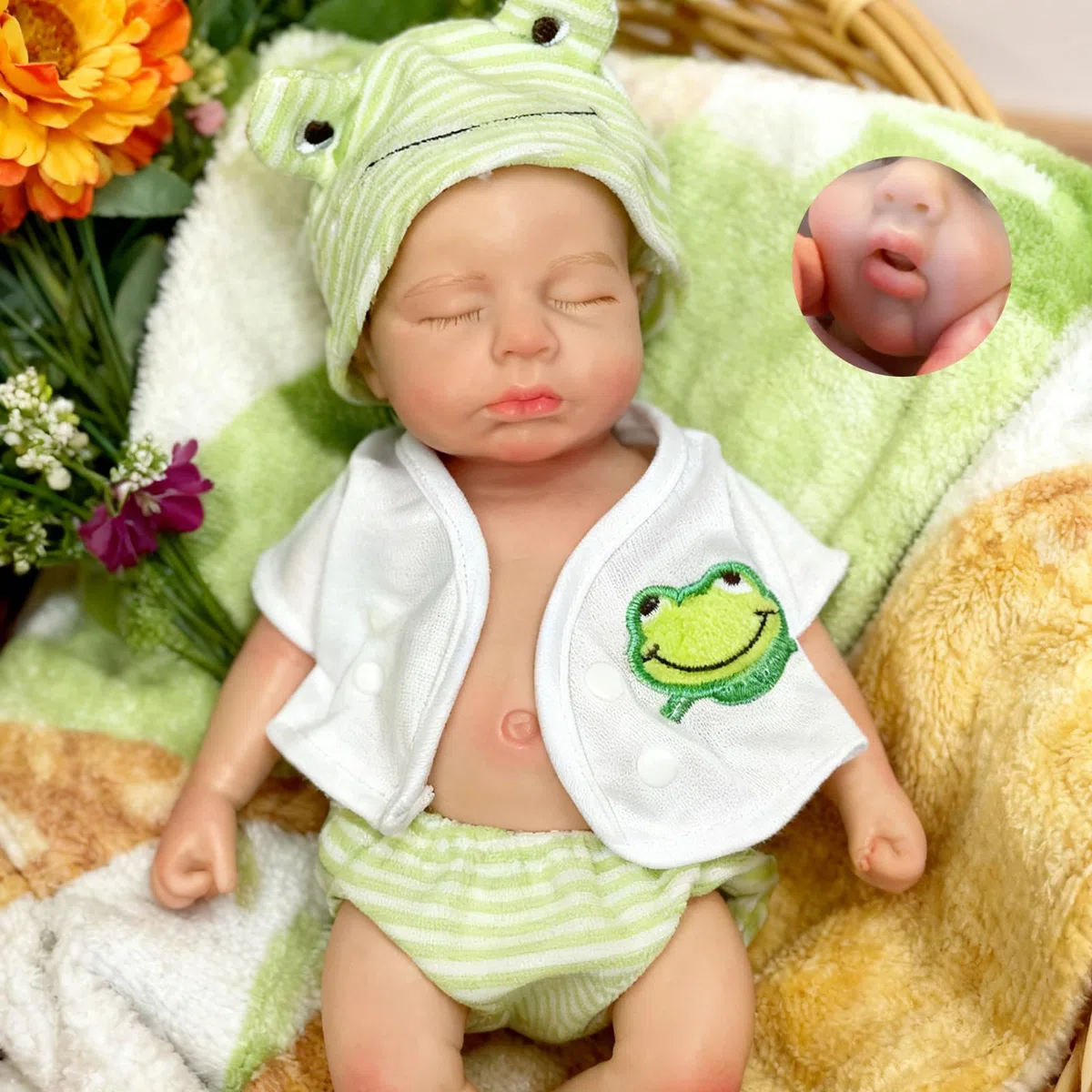 OtardDolls 12 Zoll Silikon Reborn Babypuppen Ganzkörper Realistische Babypuppe Junge Handgemachte Bemalte Puppen mit Kleidung und Flaschen für Kinder