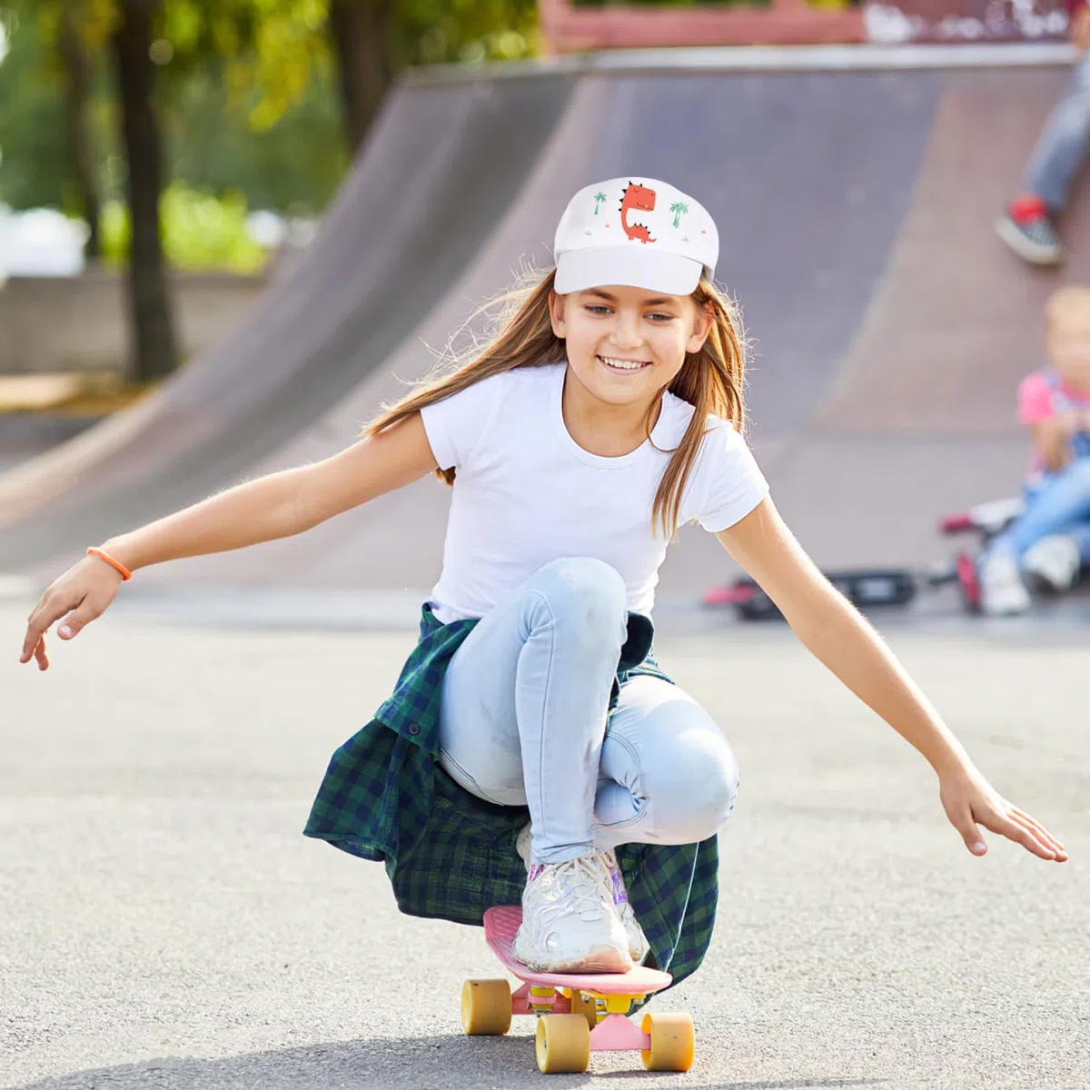 SHINEOFI 10er Set Kinder Kappen zum Bemalen, Weiße Basecap Blanko Baumwolle, Größenverstellbare Snapback für DIY Basteln, Sommercamp & Kindergeburtstag