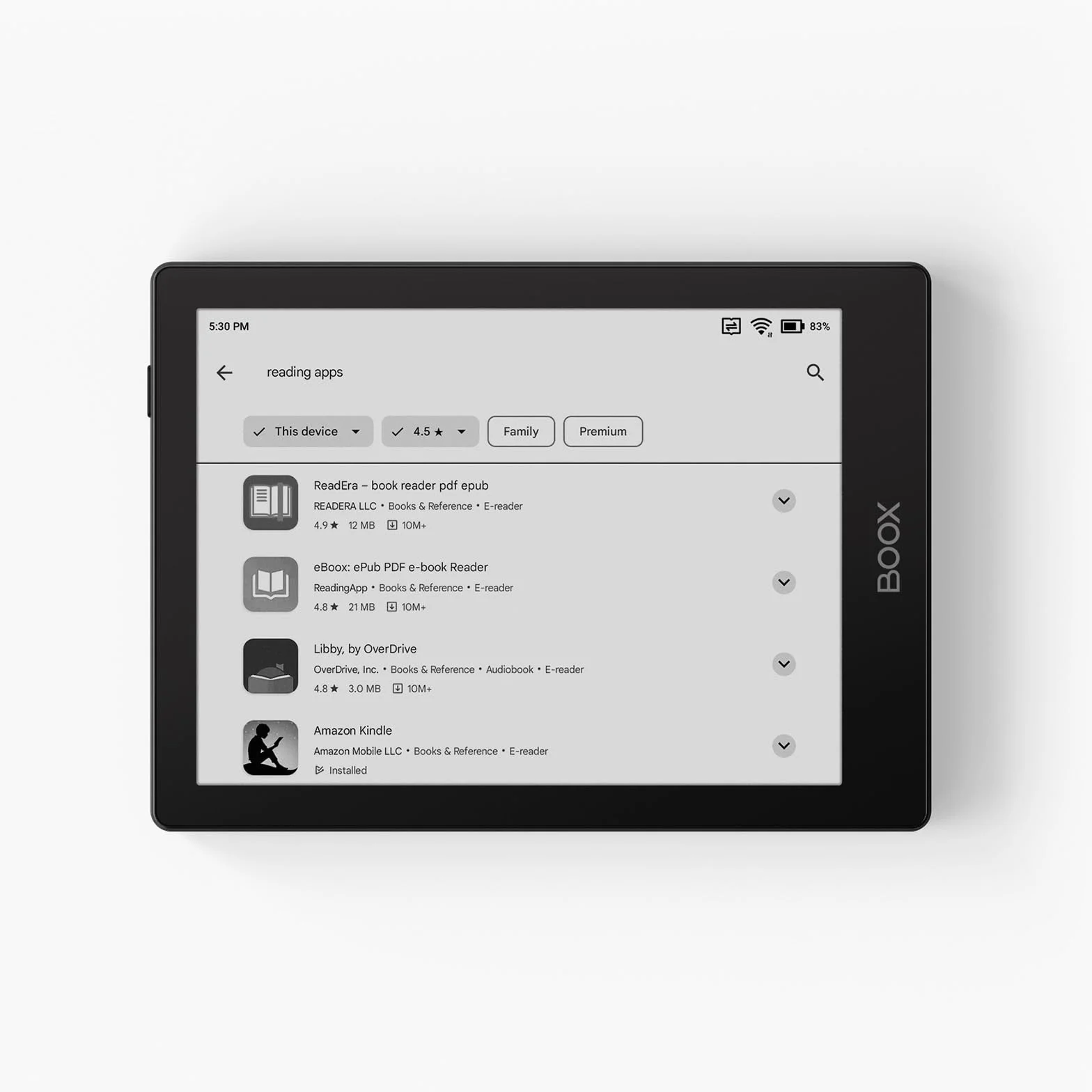 BOOX Go 6 ePaper Tablet 6 Zoll S/W 32 GB 300 ppi Android 11 Frontlicht BT WiFi Schwarz